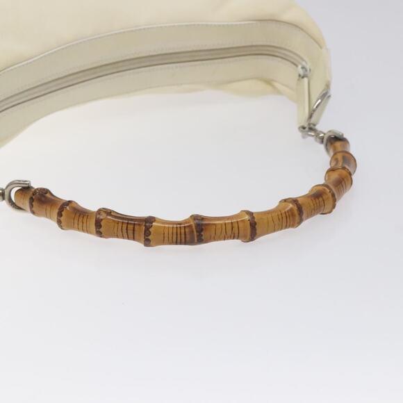 GUCCI Bamboo Hand Bag Nylon White Gold 000 1956 000 1956 - Picture 7 of 12